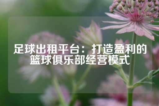 足球出租平台：打造盈利的篮球俱乐部经营模式