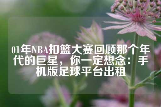 01年NBA扣篮大赛回顾那个年代的巨星，你一定想念：手机版足球平台出租